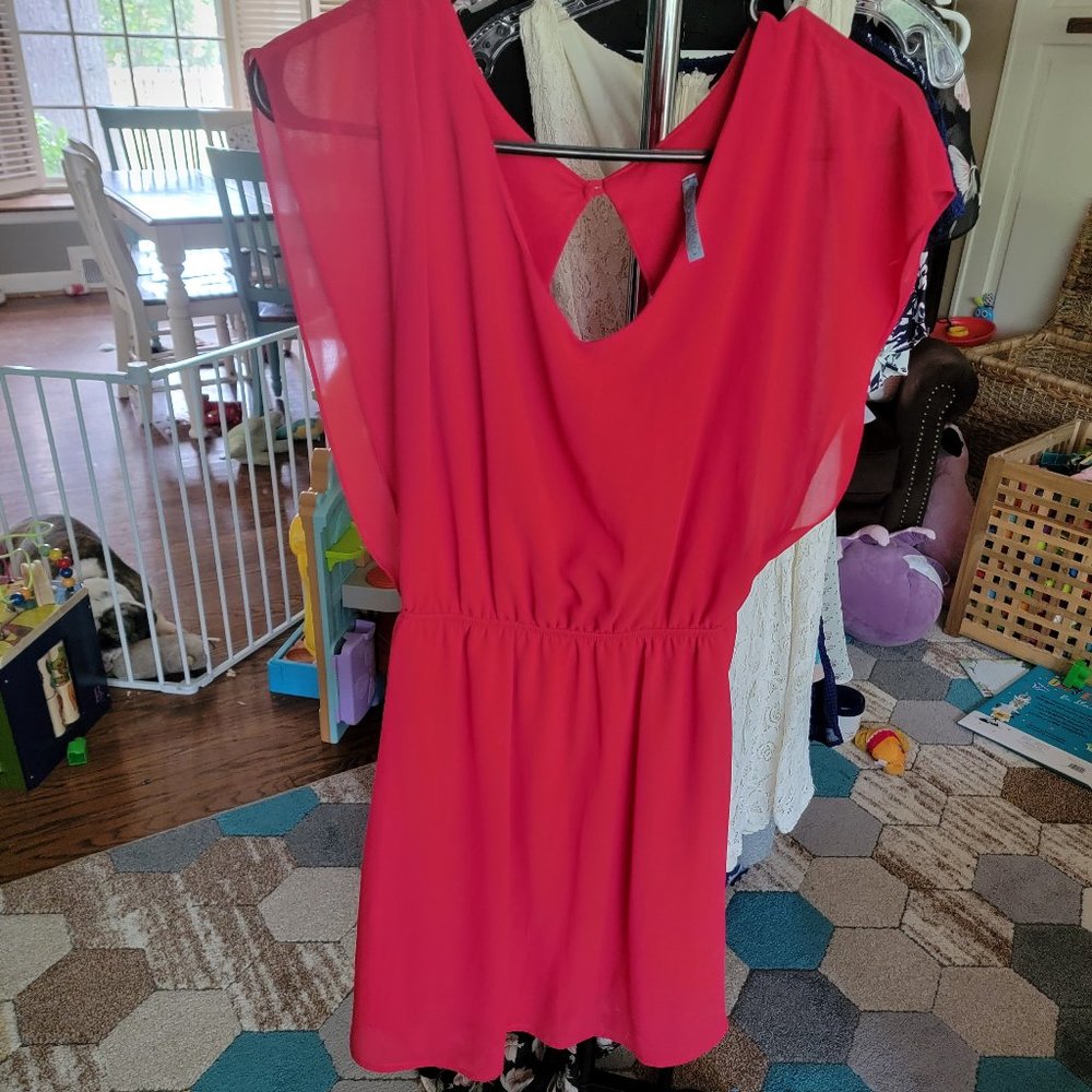 Sheer Red Backless Dress